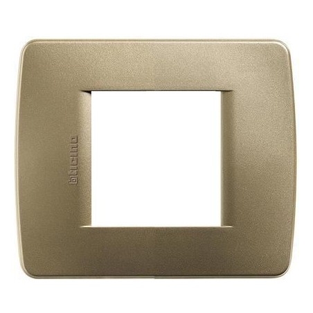 Luna placca 2 moduli giallo metallizzato BTICINO C4802GM