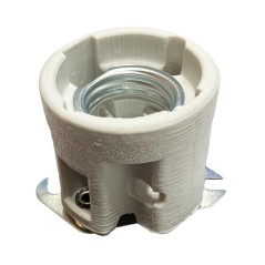 Portalampada E27 In Porcellana Con Squadretta FAI 0094S