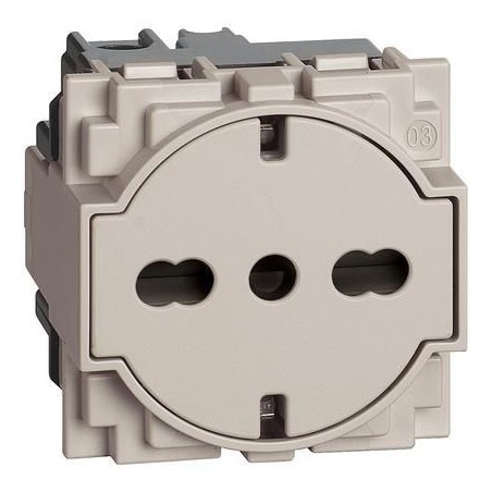 Presa Schuko Living Now FLAT 16A colore sabbia BTICINO KM4140A16F