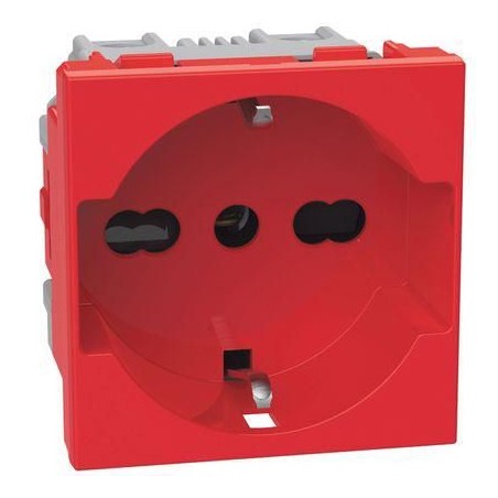 Presa Schuko Standard P40 2 moduli rossa MatixGO BTICINO J4140A16R