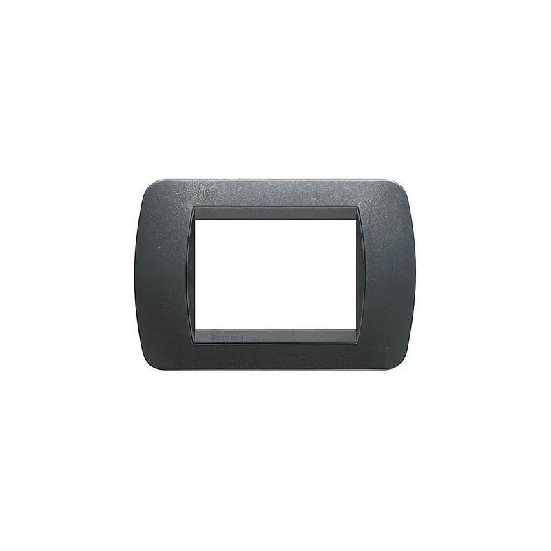 Living International placca 3 moduli Acciaio Scuro BTICINO L4803PA