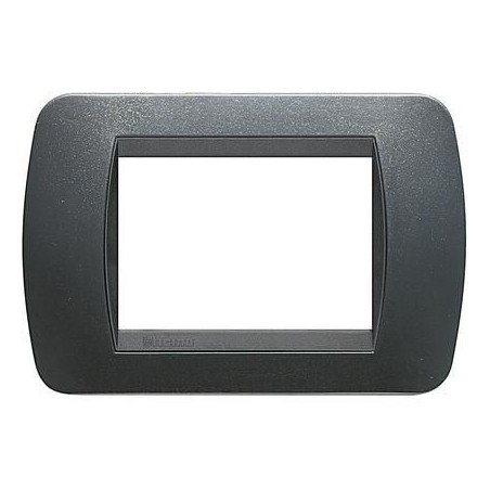Living International placca 3 moduli Acciaio Scuro BTICINO L4803PA