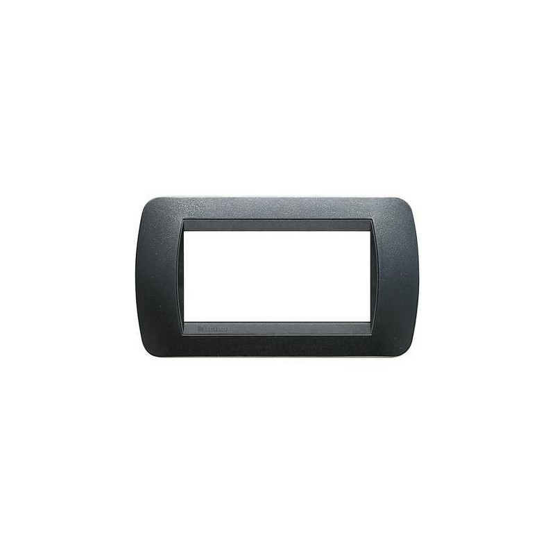 Living International placca 4 moduli Acciaio Scuro BTICINO L4804PA