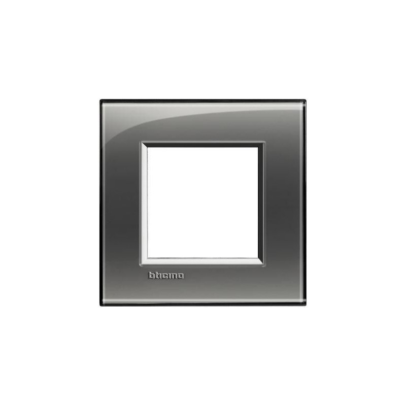 LivingLight placca 2 moduli quadra Fumo Di Londra BTICINO LNA4802KF LivingLight placca 2 moduli quadra Fumo Di Londra BTICINO LNA4802KF