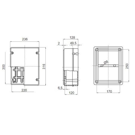 Cassetta esterna a parete liscia IP55 300x220x120 GEWISS GW44209