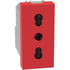 Presa di corrente bipasso 16A 2P+T P17/11 rossa MatixGO BTICINO J4180R