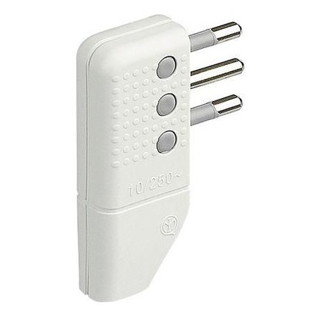 Spina salvaspazio bianco spinotti orientabili 10A BTICINO S2467TAE