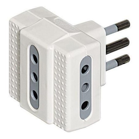 Adattatore spina 2P+T 10A 3 prese 2P+T 10A bianco BTICINO S3603D
