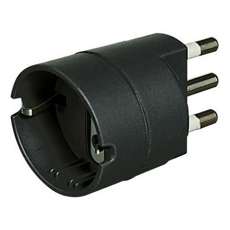 Adattatore con spina Bticino 2P+T 16A presa tedesca Antracite BTICINO S3624GE