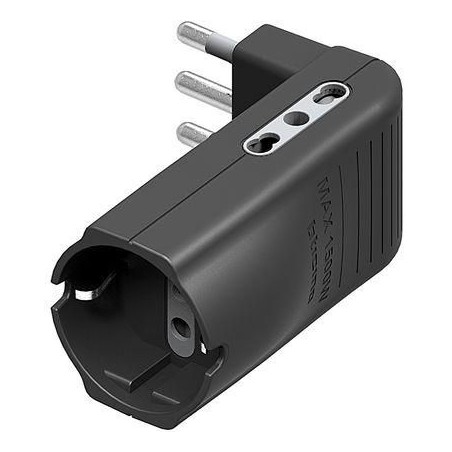 Adattatore Corner 16A 2 prese bipasso 1 presa tedesca antracite BTICINO S3616GE