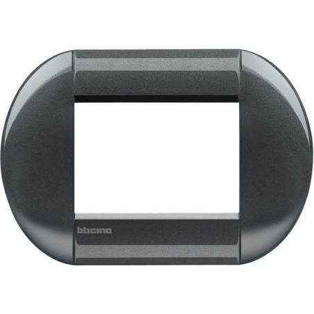 Livinglight placca tonda 3 moduli colore Antracite BTICINO LNB4803AR