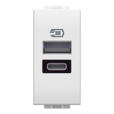 Caricatore USB 15W 2 Porte tipo A/C Living Light BTICINO N4191AC