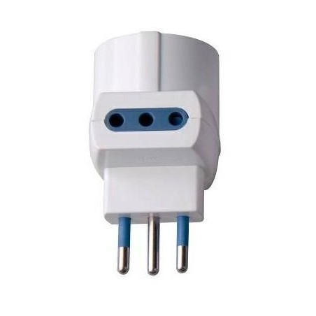 Adattatore Triplo Spina 10A 2 Prese 10A + 1 Schuko Bianco ECOVA 33041