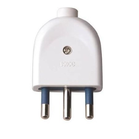 Spina 16A 2P+T Diritta Bianca ECOVA 33007