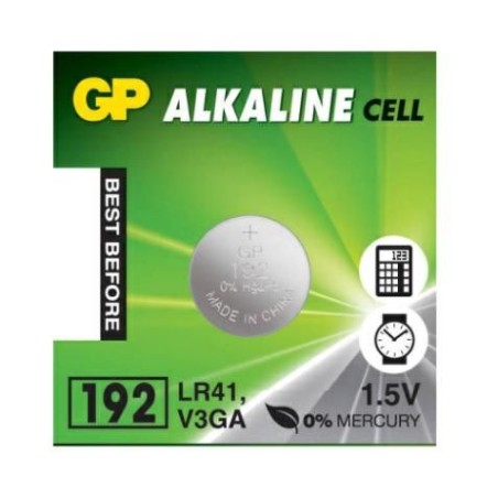 1 Batteria Alcalina a Bottone 1,5V LR41 V3GA GP 192