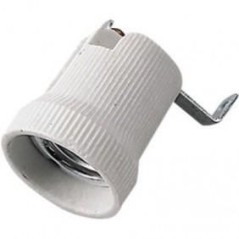 Portalampada in Porcellana Bianca E27 con Staffa FAI 0072/74