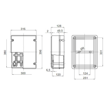 Cassetta esterna a parete liscia IP55 380x300x120 GEWISS GW44210