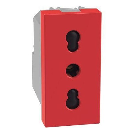 Presa di corrente bipasso 16A 2P+T P17/11 rossa MatixGO BTICINO J4180R