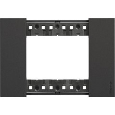 Placca Living Now 3 moduli colore nera BTICINO KA4803KG