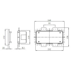 Cassetta con cornice per prese fisse verticali 16/32A GEWISS GW66683PM