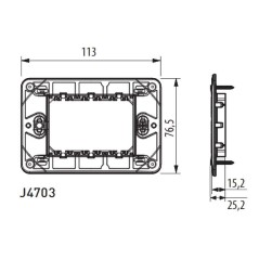 Supporto 3 moduli fissaggio viti MatixGO BTICINO J4703