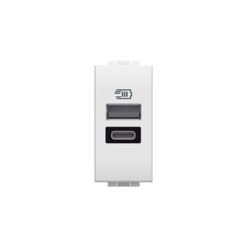 Caricatore USB 15W 2 Porte tipo A/C Living Light BTICINO N4191AC