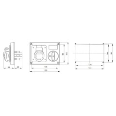 Presa interbloccata 3P+T 16A IP44 380V senza cassetta GEWISS GW66108