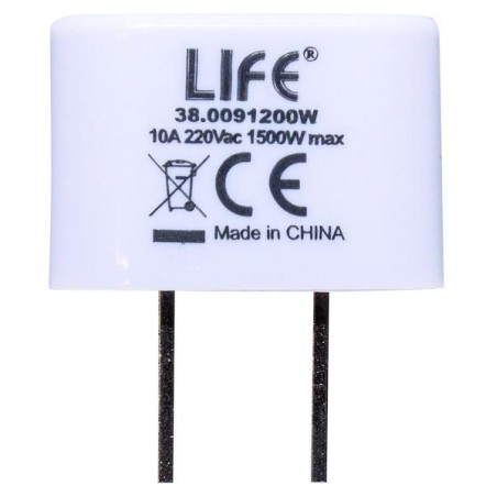 Adattatore Spina Americana 110Vac Presa Europea 2P 10A 220Vac LIFE 38.0091200W