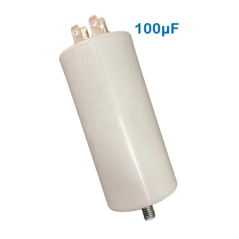 CONDENSATORE DI SPUNTO 450V 100UF TERMINALE FASTON CONDENSATORE DI SPUNTO 450V 100UF TERMINALE FASTON
