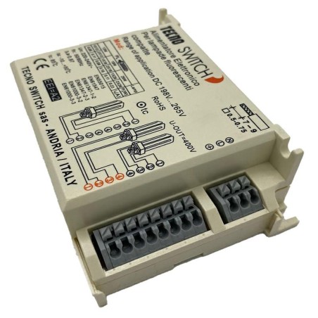 ALIMENTATORE ELETTRONICO PER LAMPADE FLUORESCENTI COMPATTE 1 E 2X13 A 26W TECNOSWITCH BF226MP