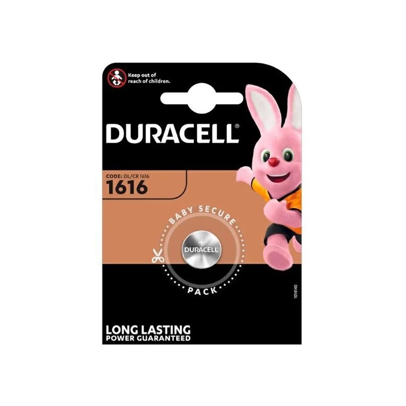 1 BATTERIA AL LITIO 3V DURACELL CR1616 1 BATTERIA AL LITIO 3V DURACELL CR1616