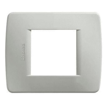 Luna placca 2 moduli Grigio chiaro BTICINO C4802GC