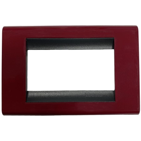 LIVING PLACCA 3 MODULI ROSSO VINO BTICINO 4713AM