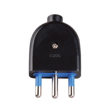 Spina 16A 2P+T Diritta Nera ECOVA 33008