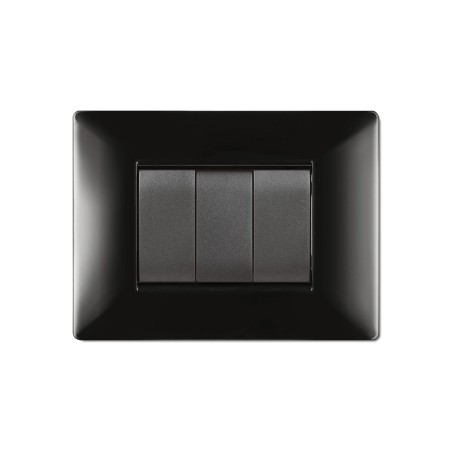 Placca My Life Q 3 Moduli Nera ELETTROCANALI ECL2883N