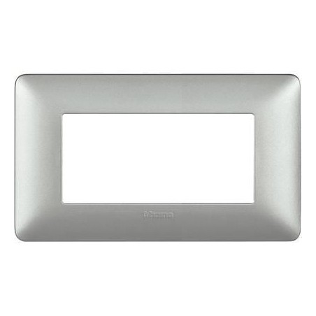 Placca Matix 4 Moduli Silver BTICINO AM4804MSL