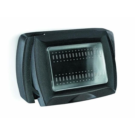 Placca Stagno IP55 Nera Life 3 Moduli ELETTROCANALI ECL4611N