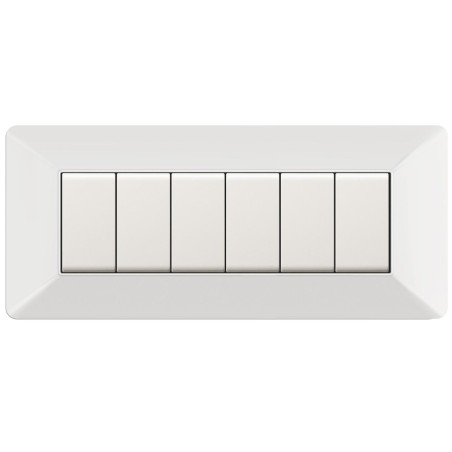 Placca Easy 6 moduli Bianca ELETTROCANALI ECSE9806WH