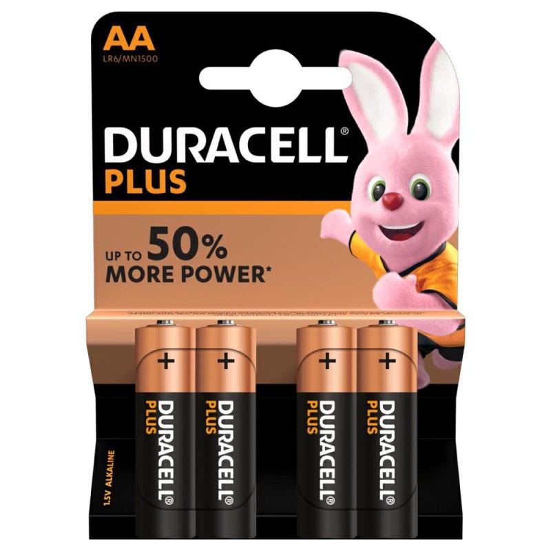 4 BATTERIE ALCALINE PLUS STILO AA 1,5 V DURACELL 4 BATTERIE ALCALINE PLUS STILO AA 1,5 V DURACELL