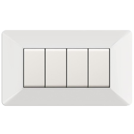 Placca Easy 4 moduli Bianca ELETTROCANALI ECSE9804WH