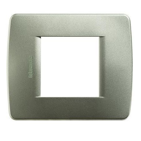 Luna placca 2 moduli verde metallizzato BTICINO C4802VM