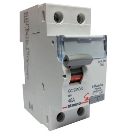 Interruttore Differenziale Puro 2P 40A 30mA tipo AC BTICINO GC723AC40