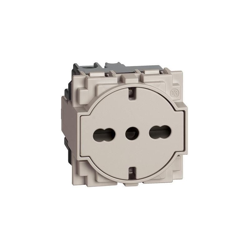 Presa Schuko Living Now FLAT 16A colore sabbia BTICINO KM4140A16F