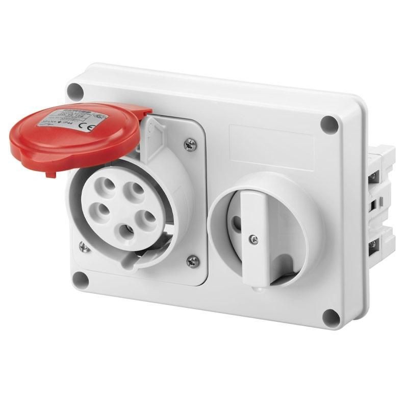 Presa interbloccata 3P+N+T 16A IP44 380V senza cassetta GEWISS GW66109 Presa interbloccata 3P+N+T 16A IP44 380V senza cassetta GEWISS GW66109