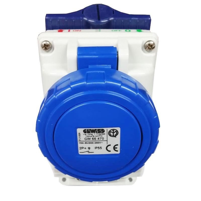 Presa interbloccata verticale 2P+T 16A IP55 GEWISS GW66470 Presa interbloccata verticale 2P+T 16A IP55 GEWISS GW66470