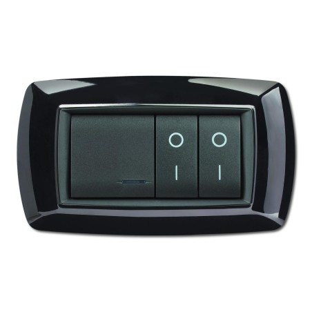 Placca My Life 4 Moduli Nera ELETTROCANALI ECL2984N