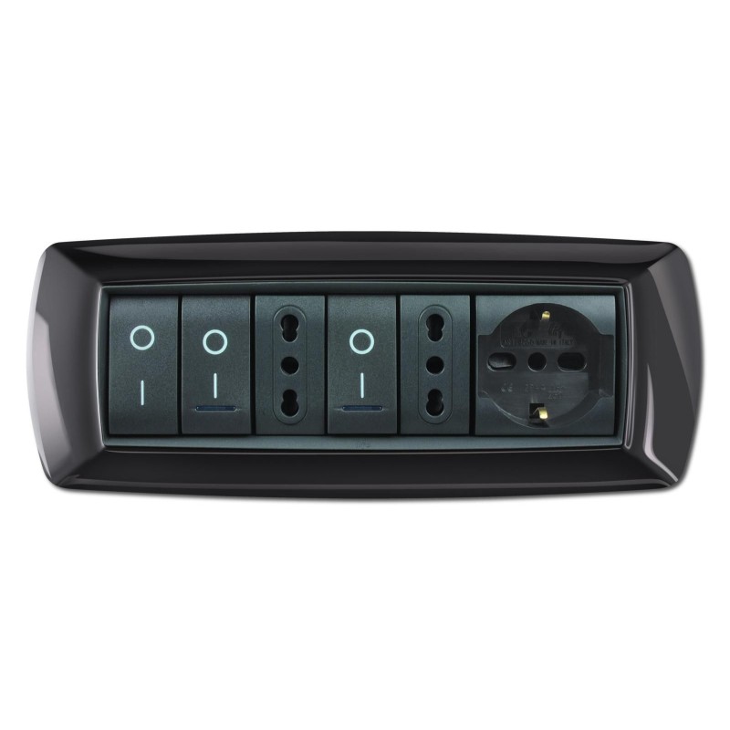 Placca My Life 7 Moduli Grigio Scuro ELETTROCANALI ECL2987GS Placca My Life 7 Moduli Grigio Scuro ELETTROCANALI ECL2987GS