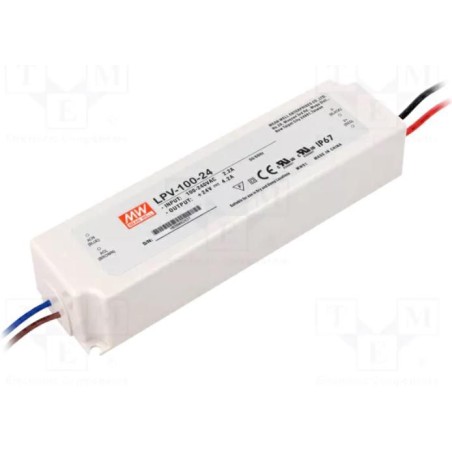 Alimentatore Switching 100W 24V 4,2A IP67 MEAN WELL LPV-100-24