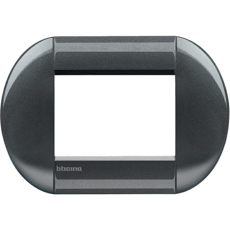 Livinglight placca tonda 3 moduli colore Antracite BTICINO LNB4803AR