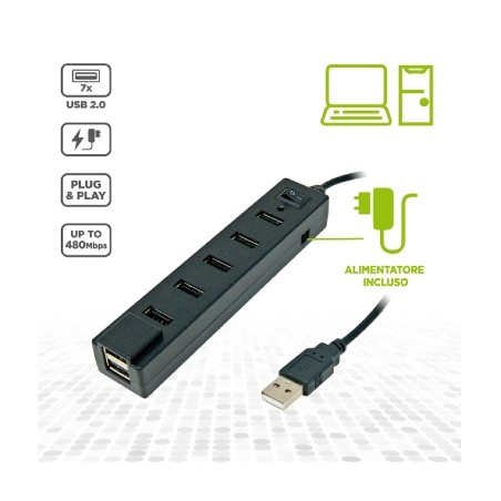HUB ATTIVO 7 PORTE USB-A 2.0 KONELCO GBC 59825210